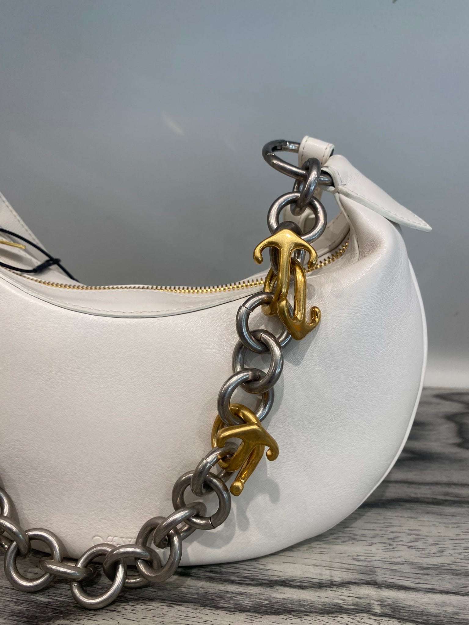 Off - White Damska torebka Hobo białaOff - white