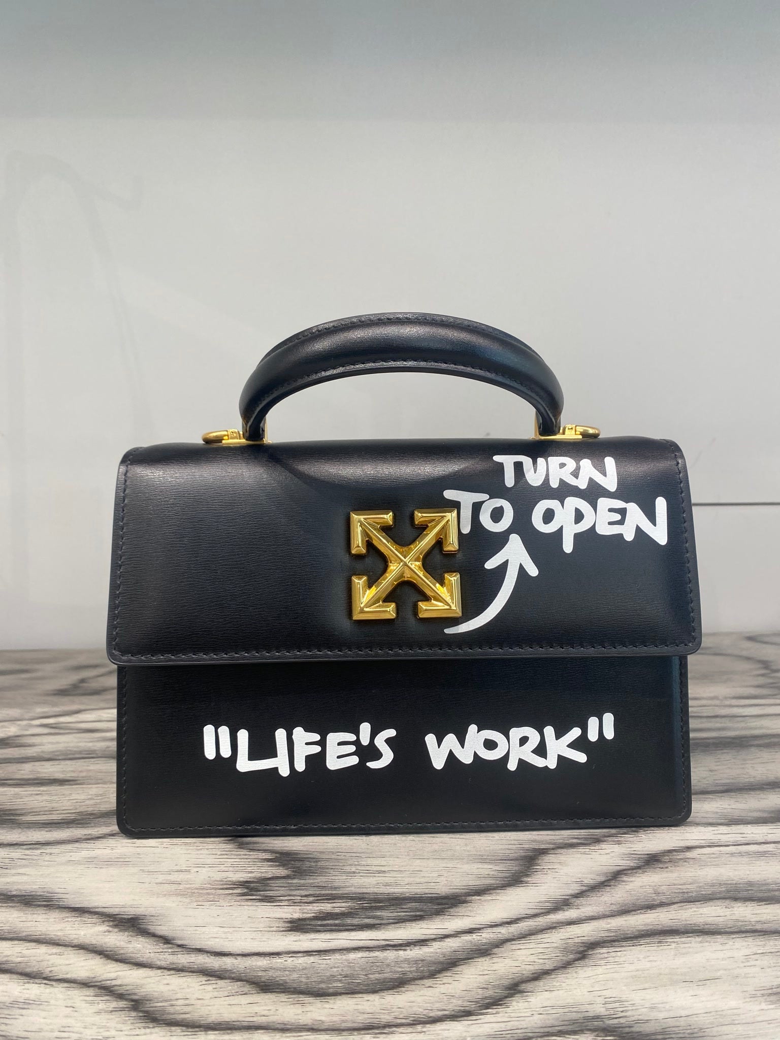 Off - White Damska torebka Jitney 1.4 czarna białaOff - white
