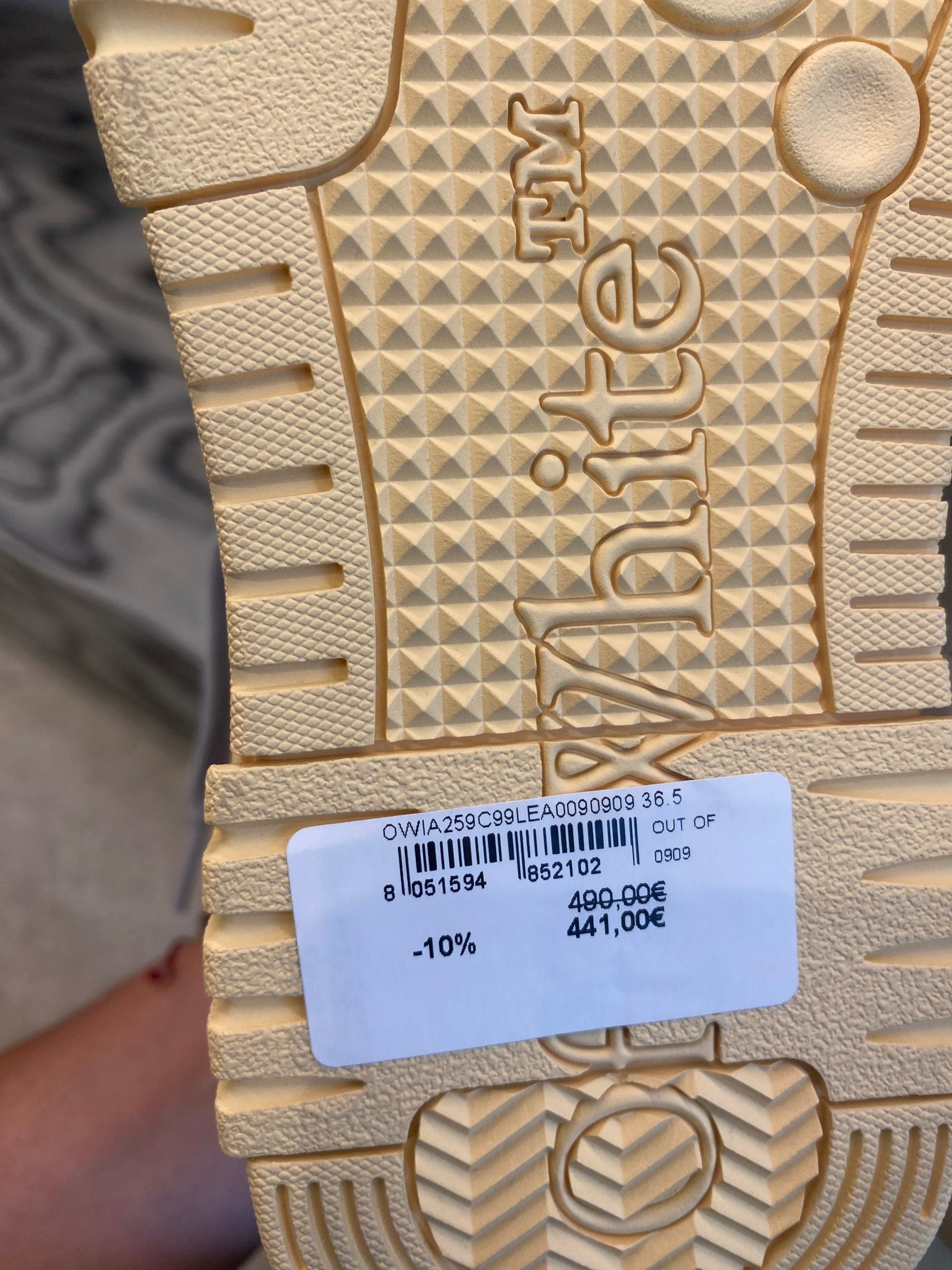 Off - White Damskie buty skórzane beżoweOff - white