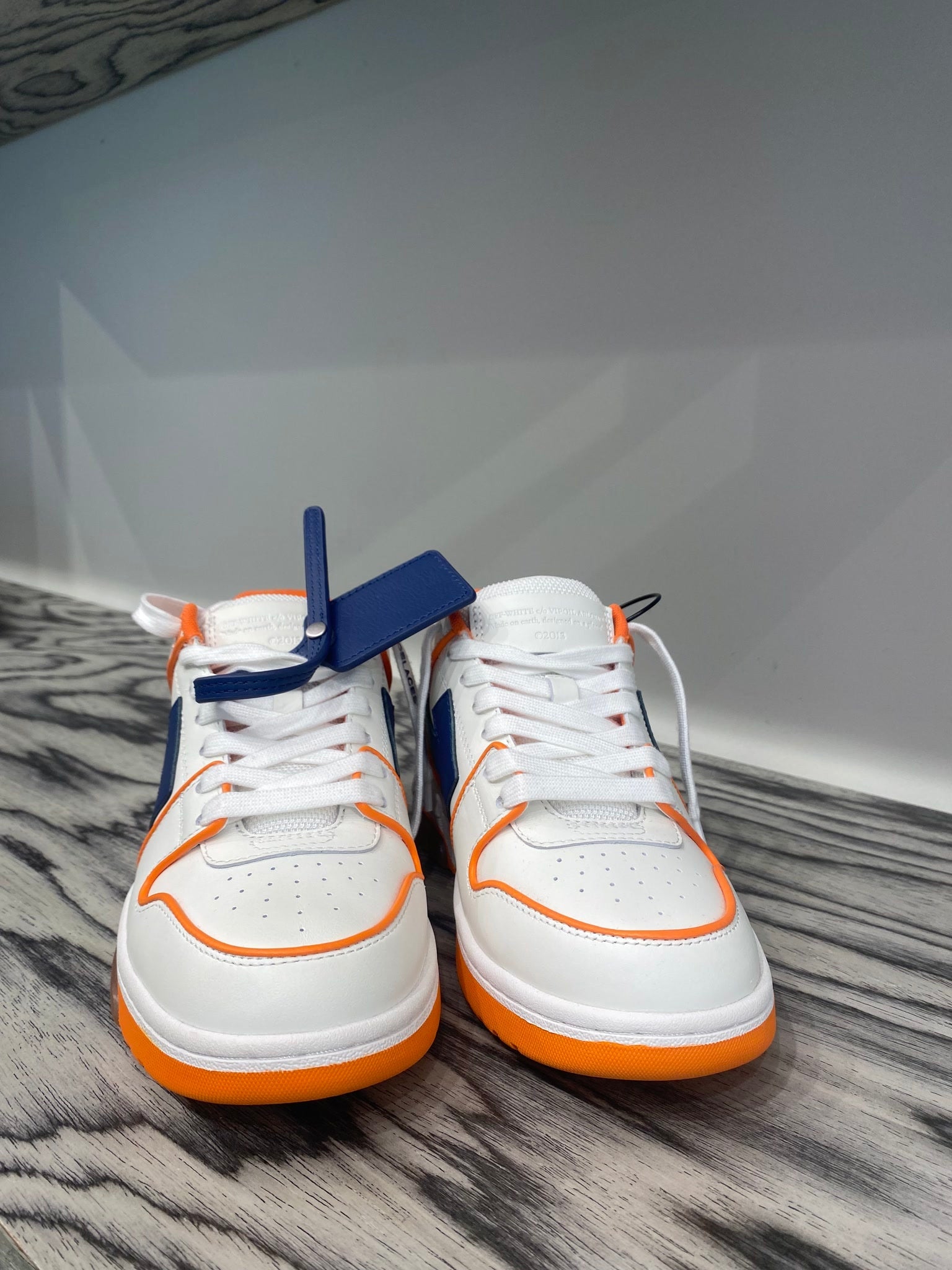 Off - White Damskie buty skórzane pomarańczoweOff - white