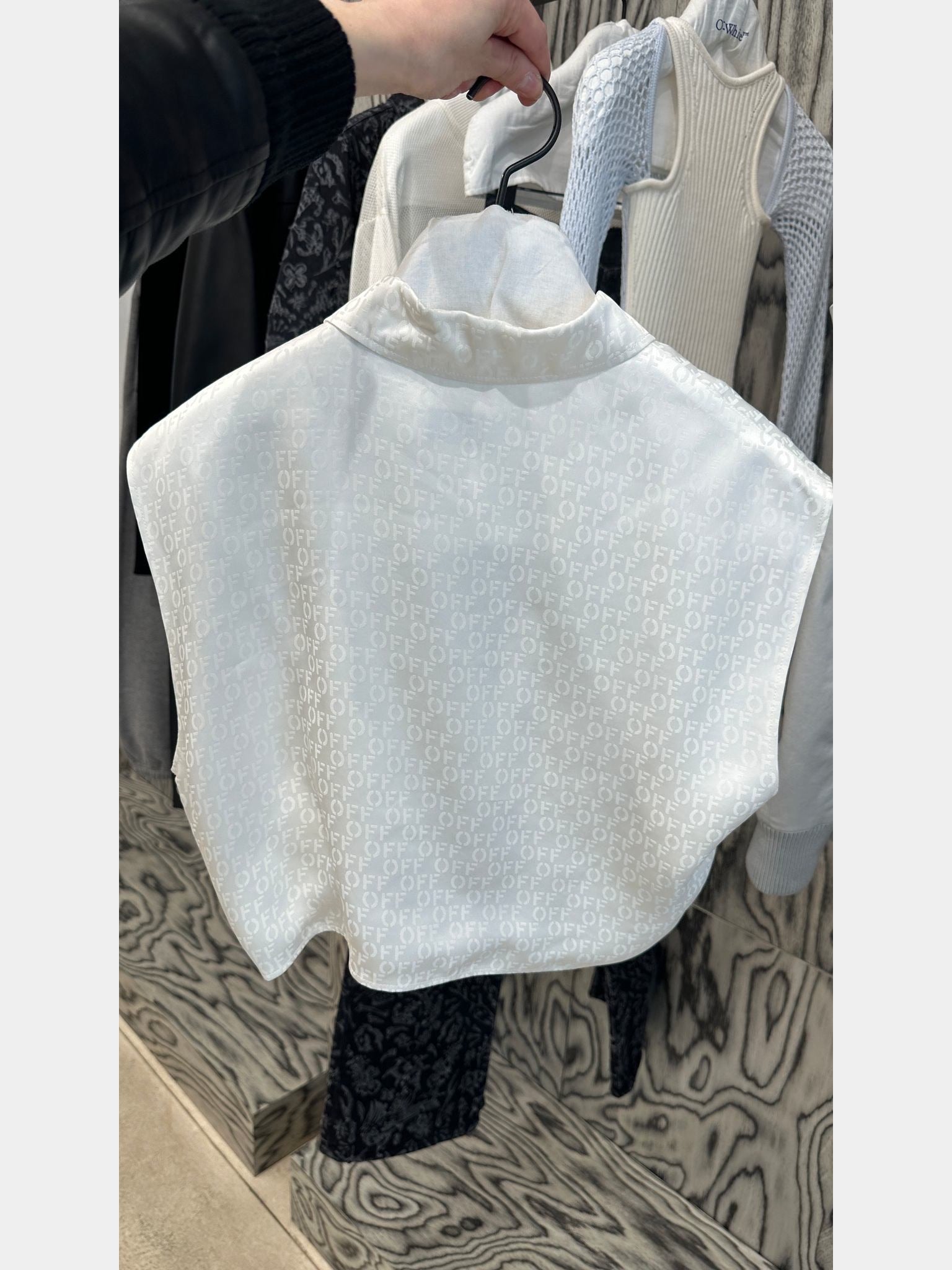 Off - White RS Jacquard Satin Sleeveless CreamOff - White