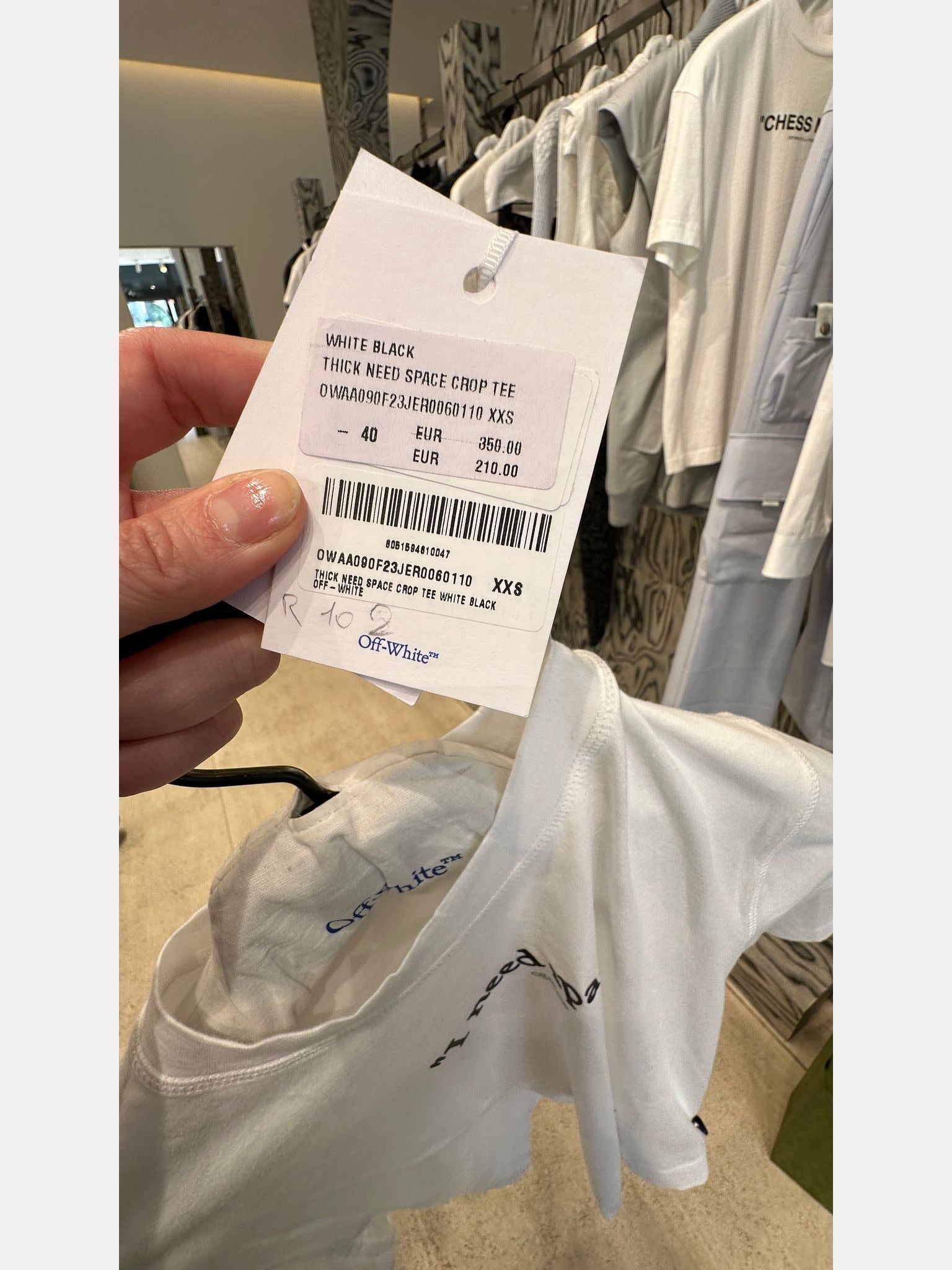 Off - White Thick Need Space Crop TeeOff - White