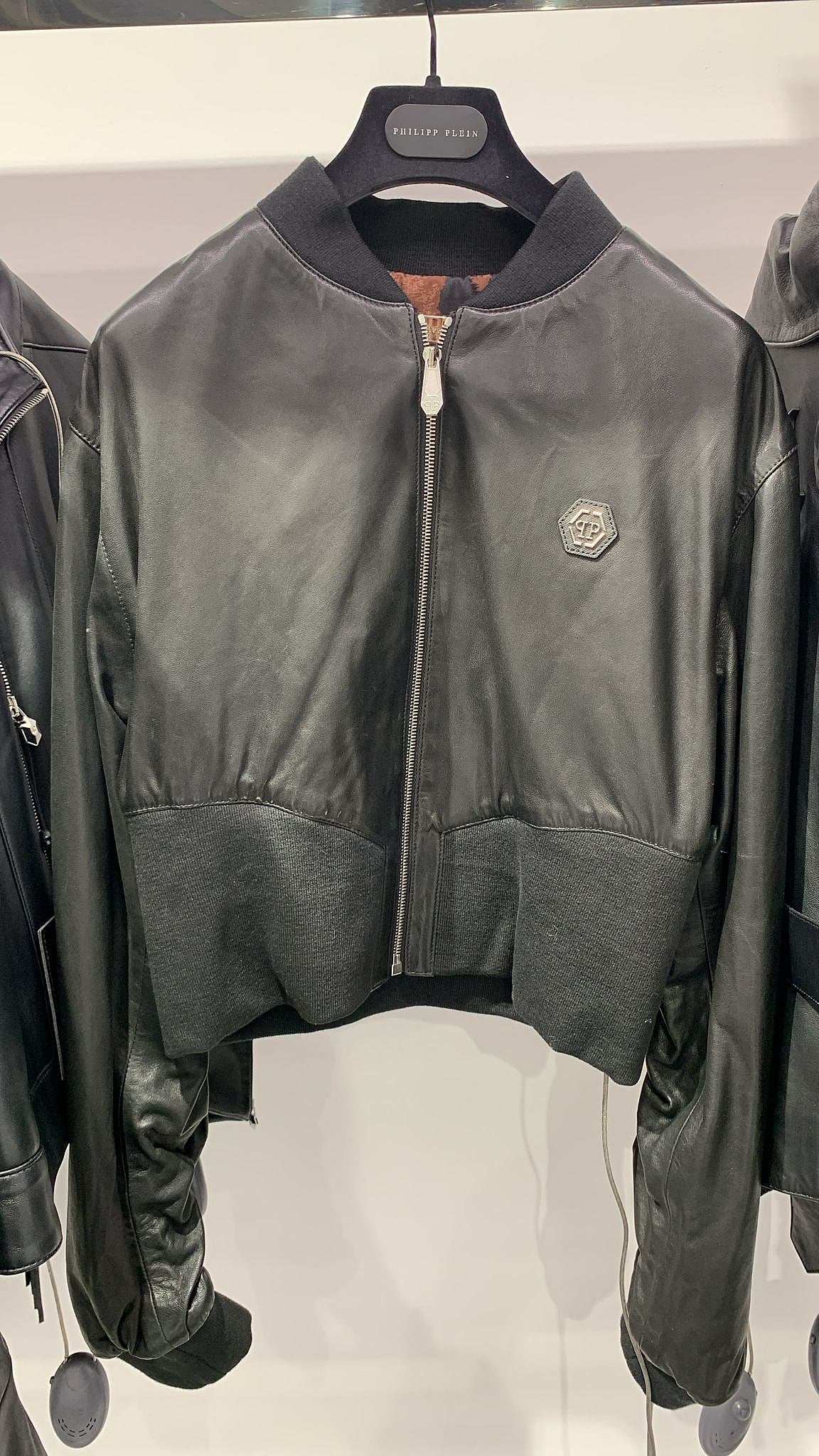 Philipp Plein Leather Bomber BlackPhilipp Plein