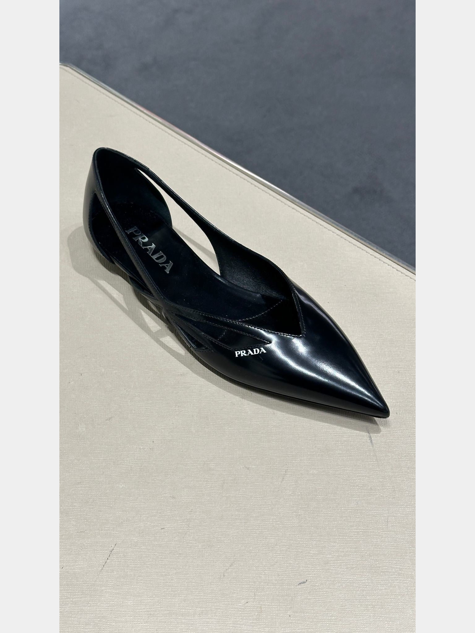 Prada Black Pointed FlatsPrada