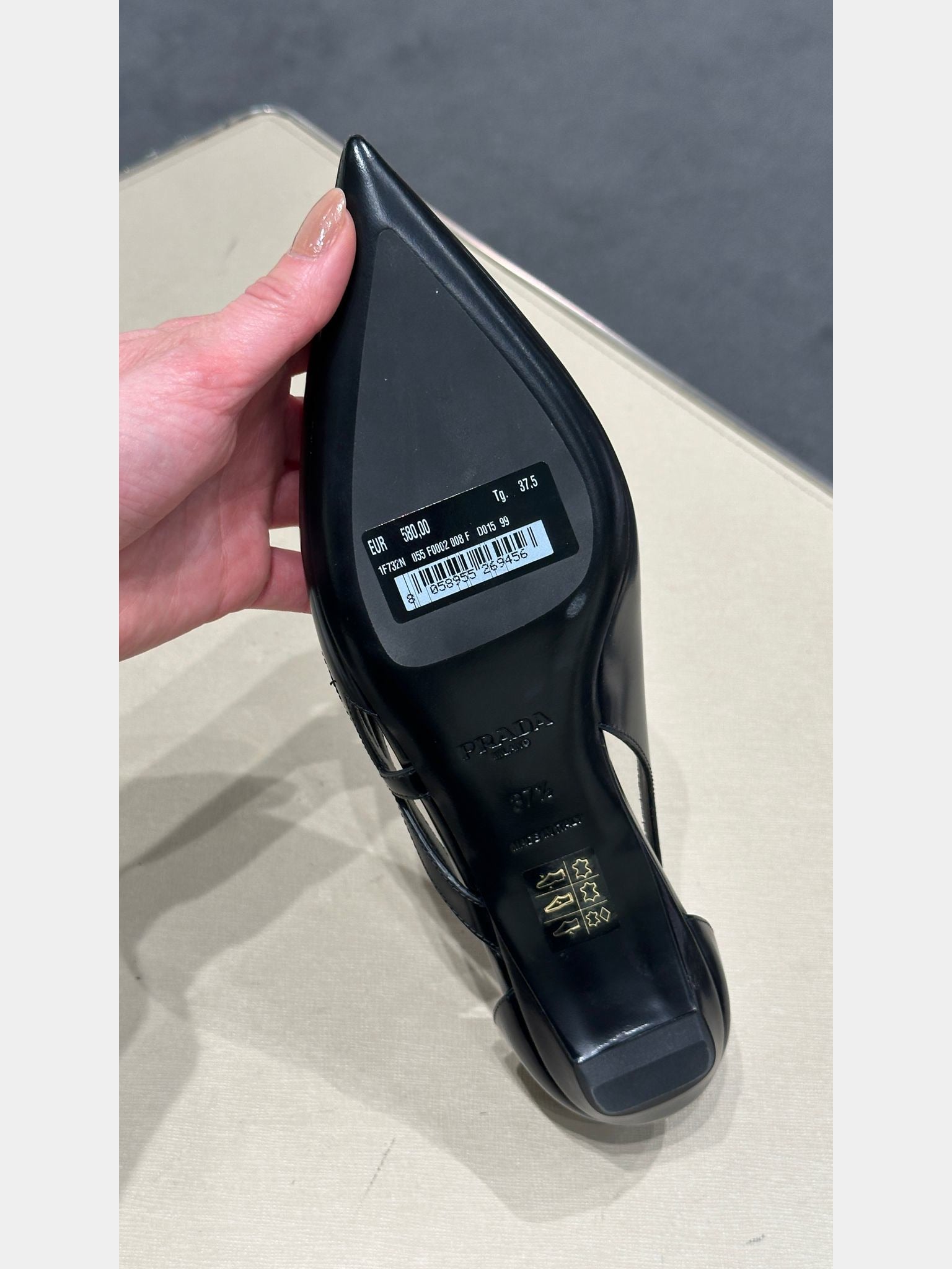 Prada Black Pointed FlatsPrada