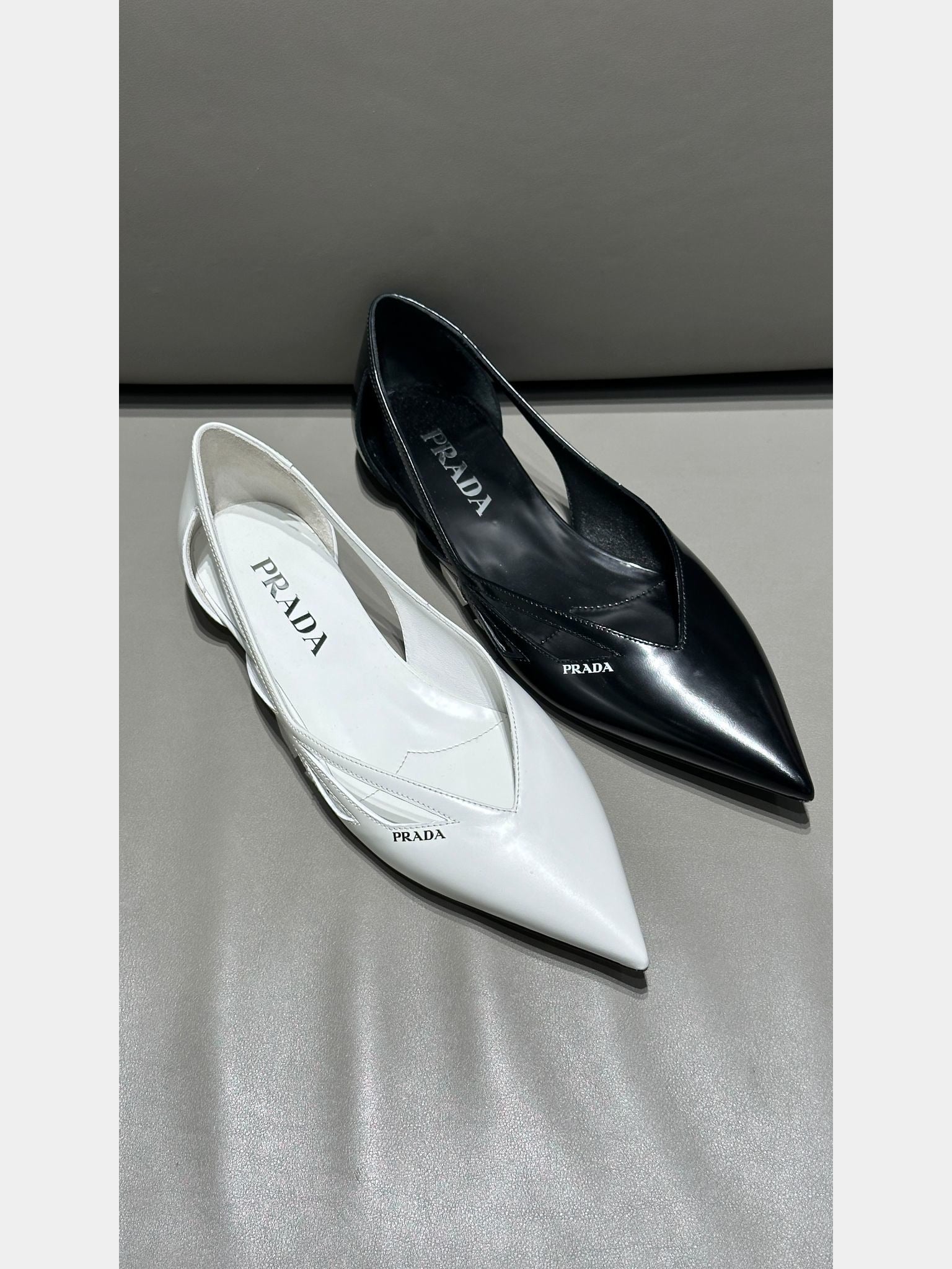 Prada Black Pointed FlatsPrada