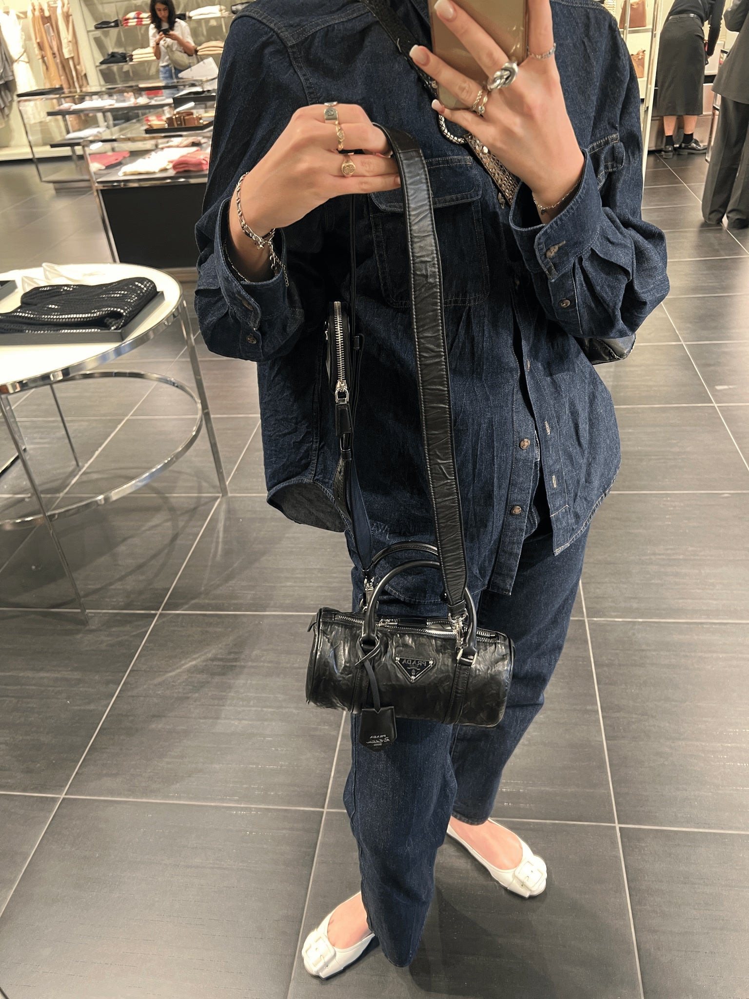 Prada czarna torebka na ramię 1BA339Prada