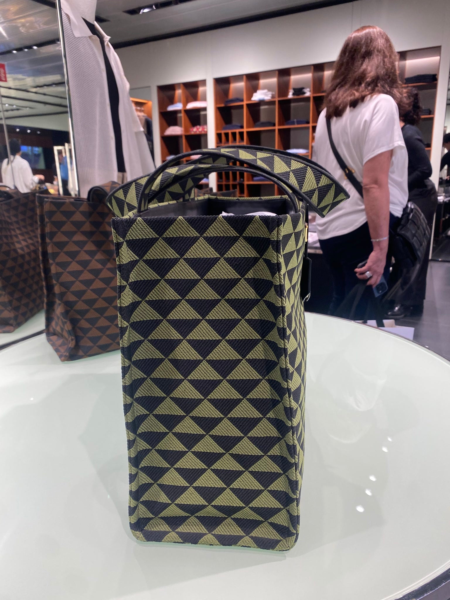 Prada Damska torba na ramię zielono - czarnaPrada