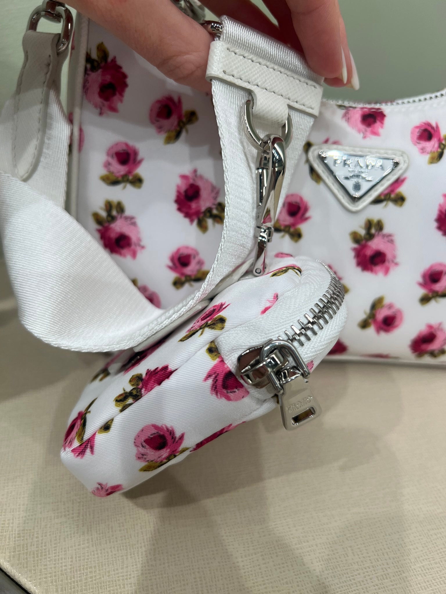 Prada Damska torebka na ramię kwiatowaPrada