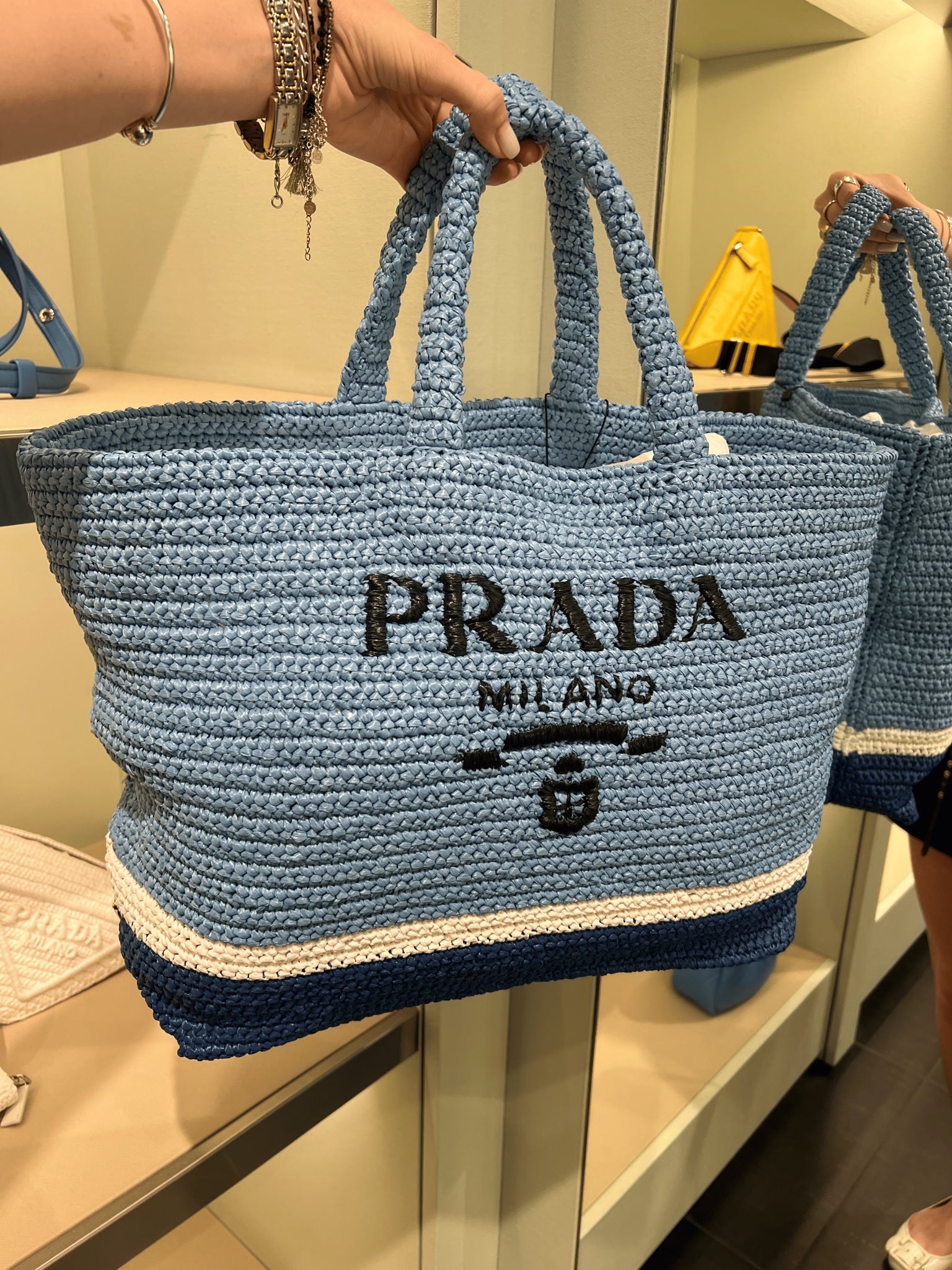 Prada Damska torebka na ramię niebieskaPrada