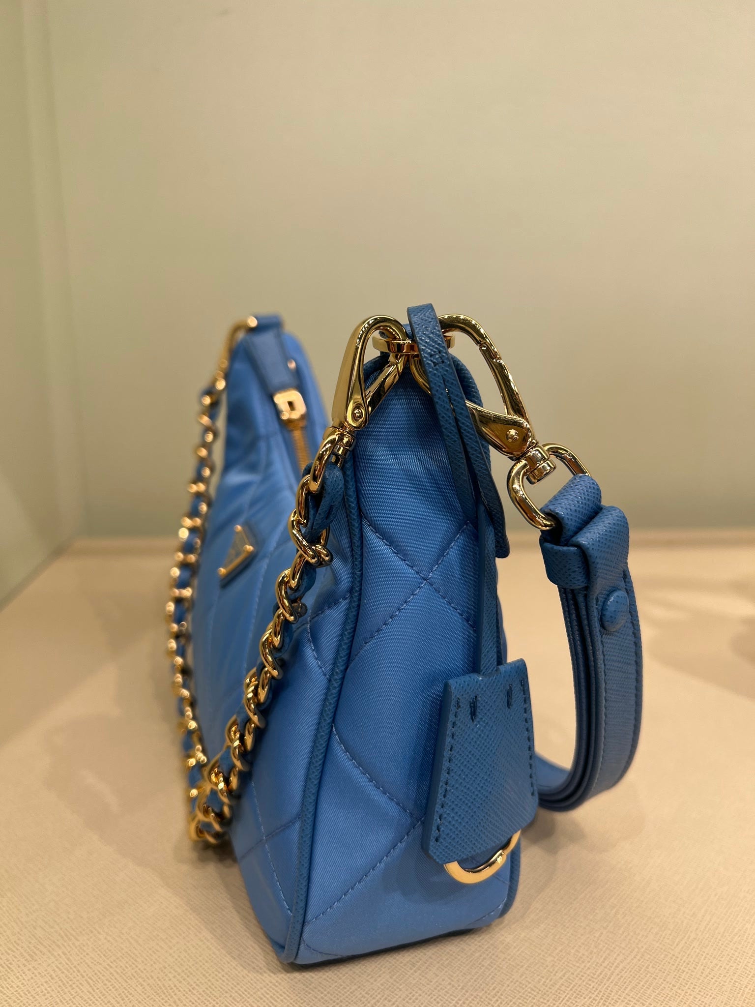 Prada Damska torebka na ramię niebieskaPrada