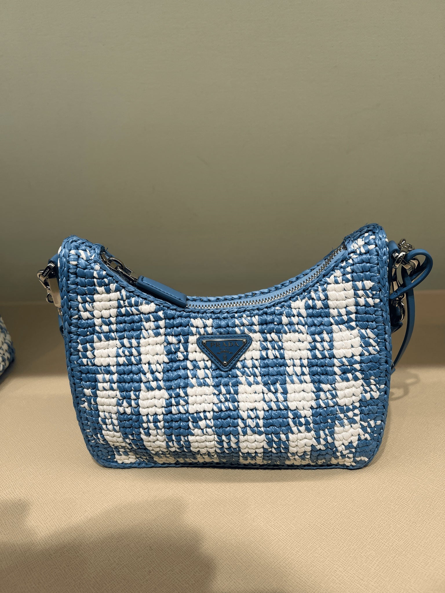 Prada Damska torebka na ramię niebieskaPrada