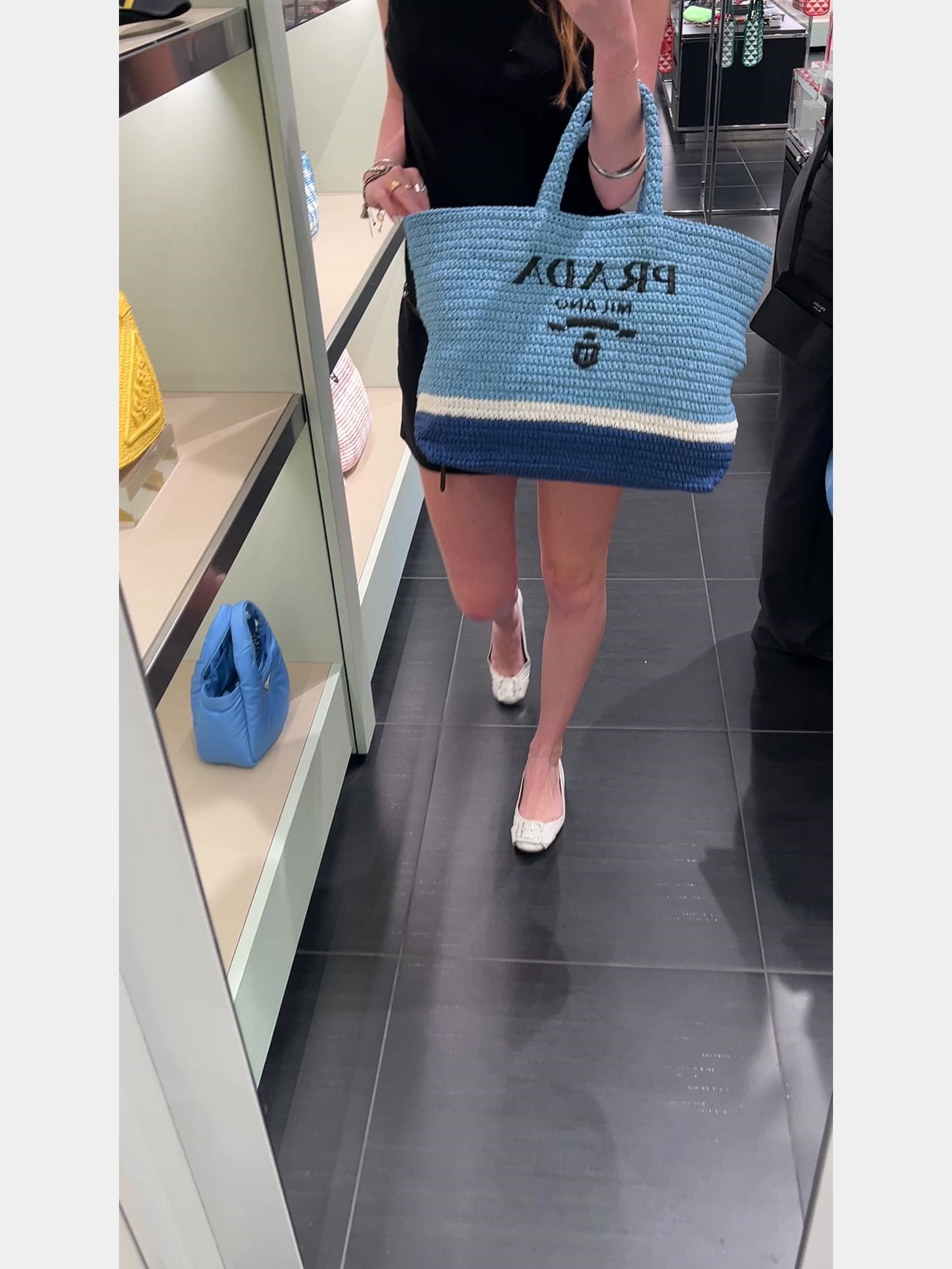 Prada Damska torebka na ramię niebieskaPrada
