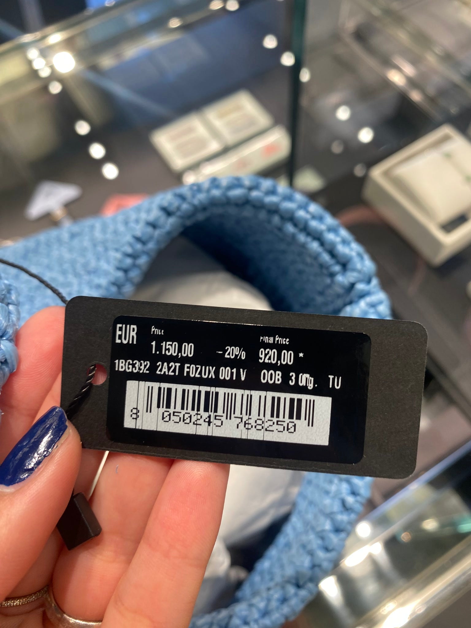 Prada Damska torebka na ramię niebieskaPrada