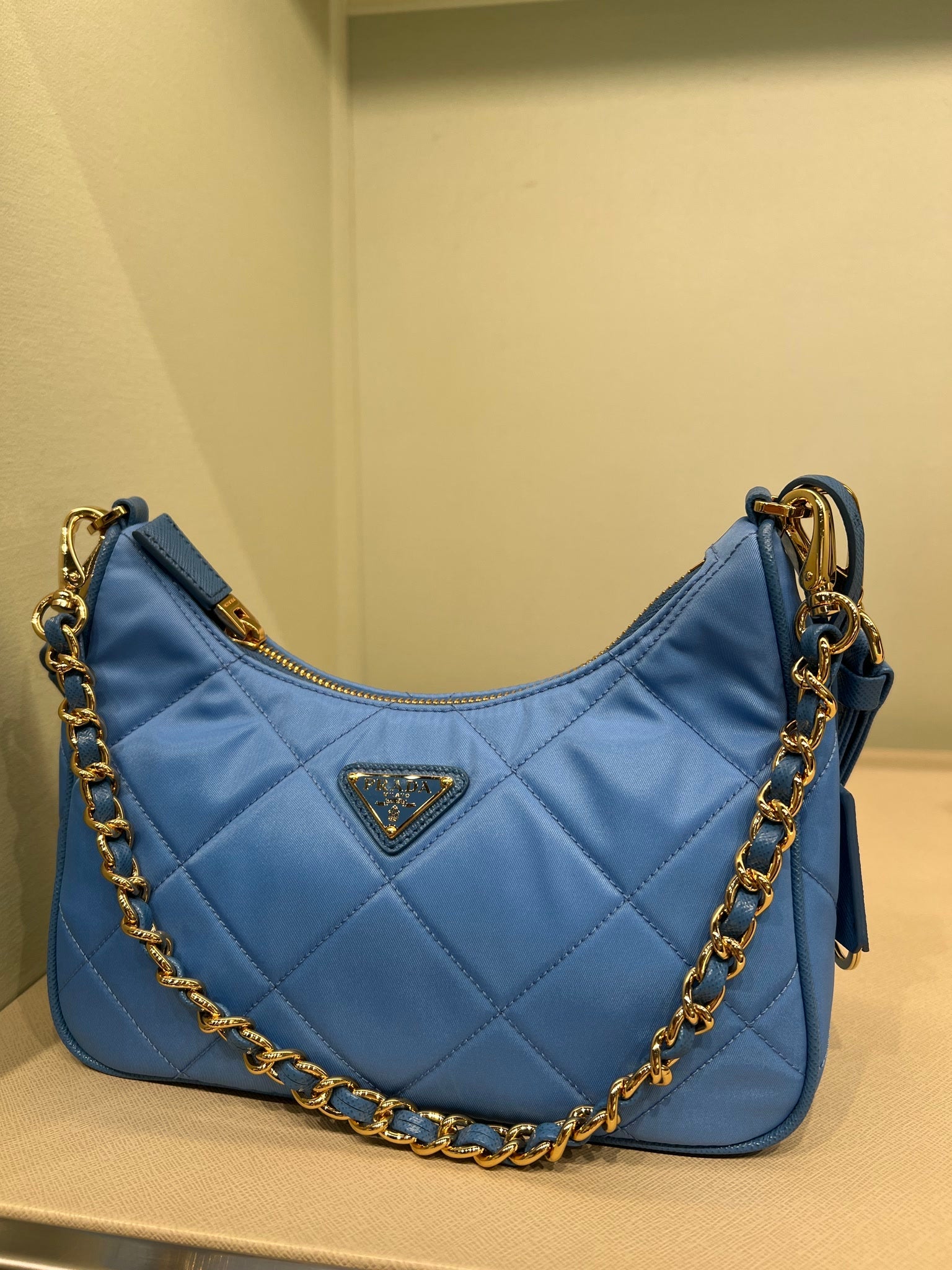 Prada Damska torebka na ramię niebieskaPrada