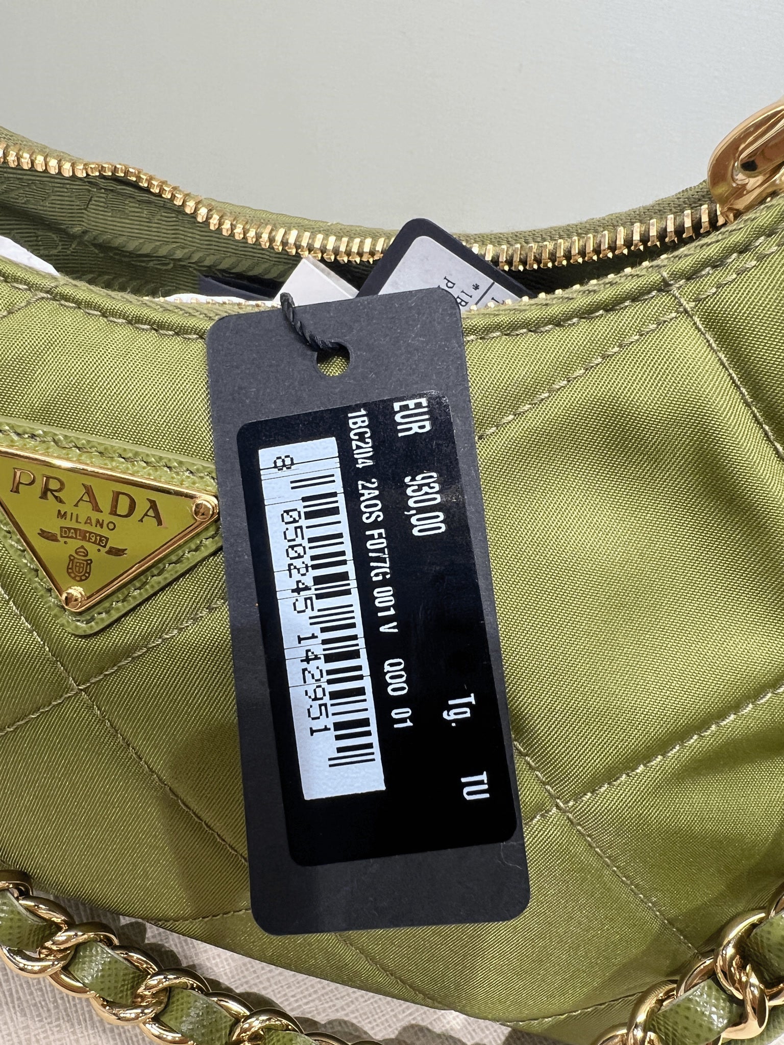 Prada Damska torebka na ramię nylonowa zielonaPrada