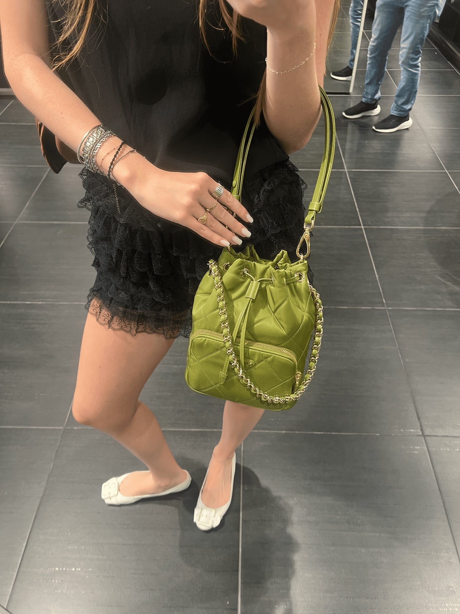 Prada Damska torebka na ramię zielonaPrada