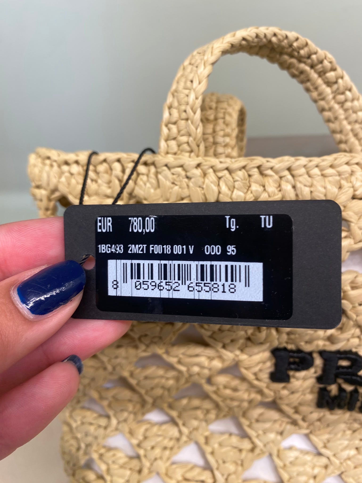 Prada Damska torebka rafiowa kolor naturalnyPrada