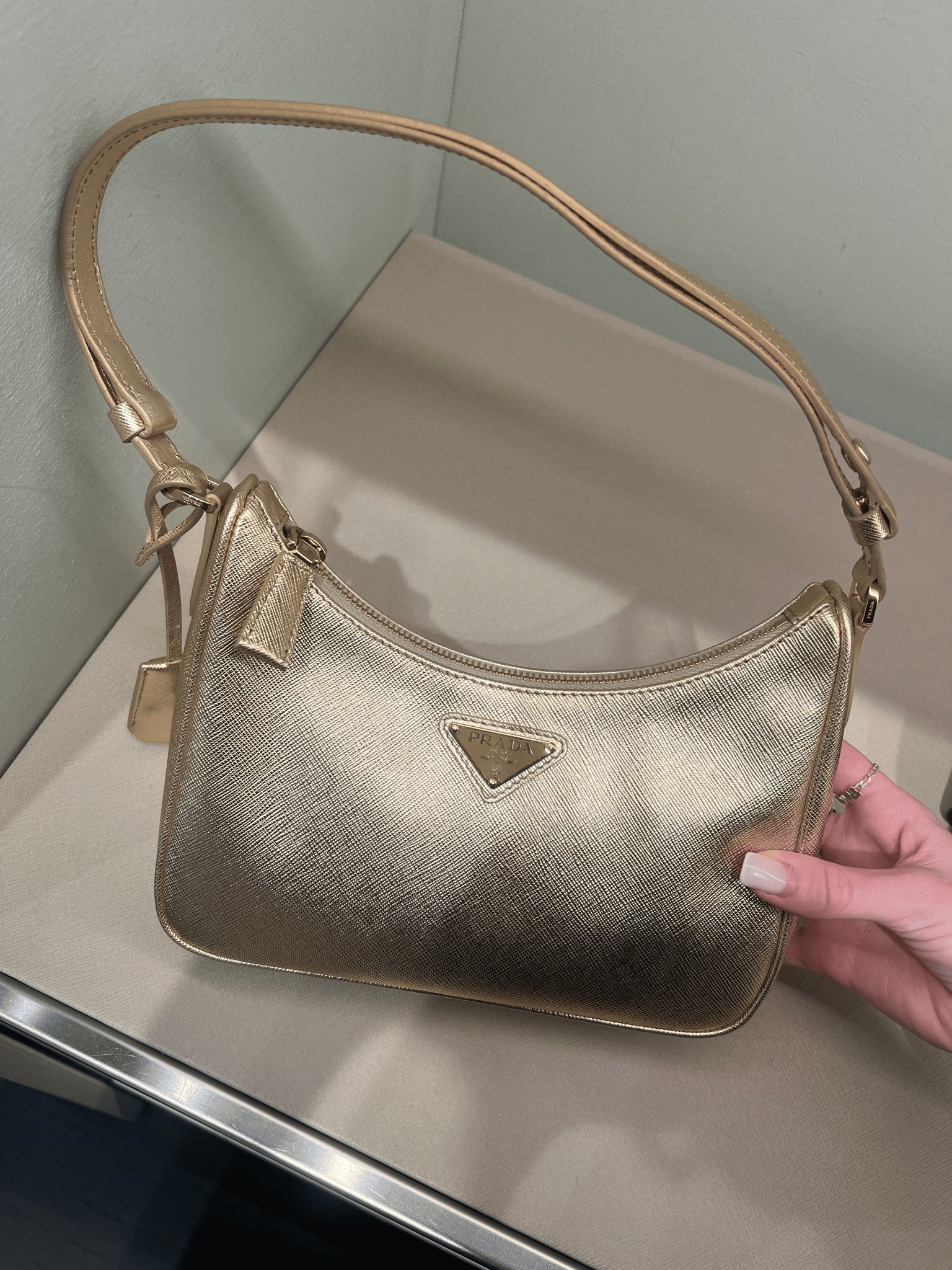 Prada damska torebka złota 1BZ811Prada