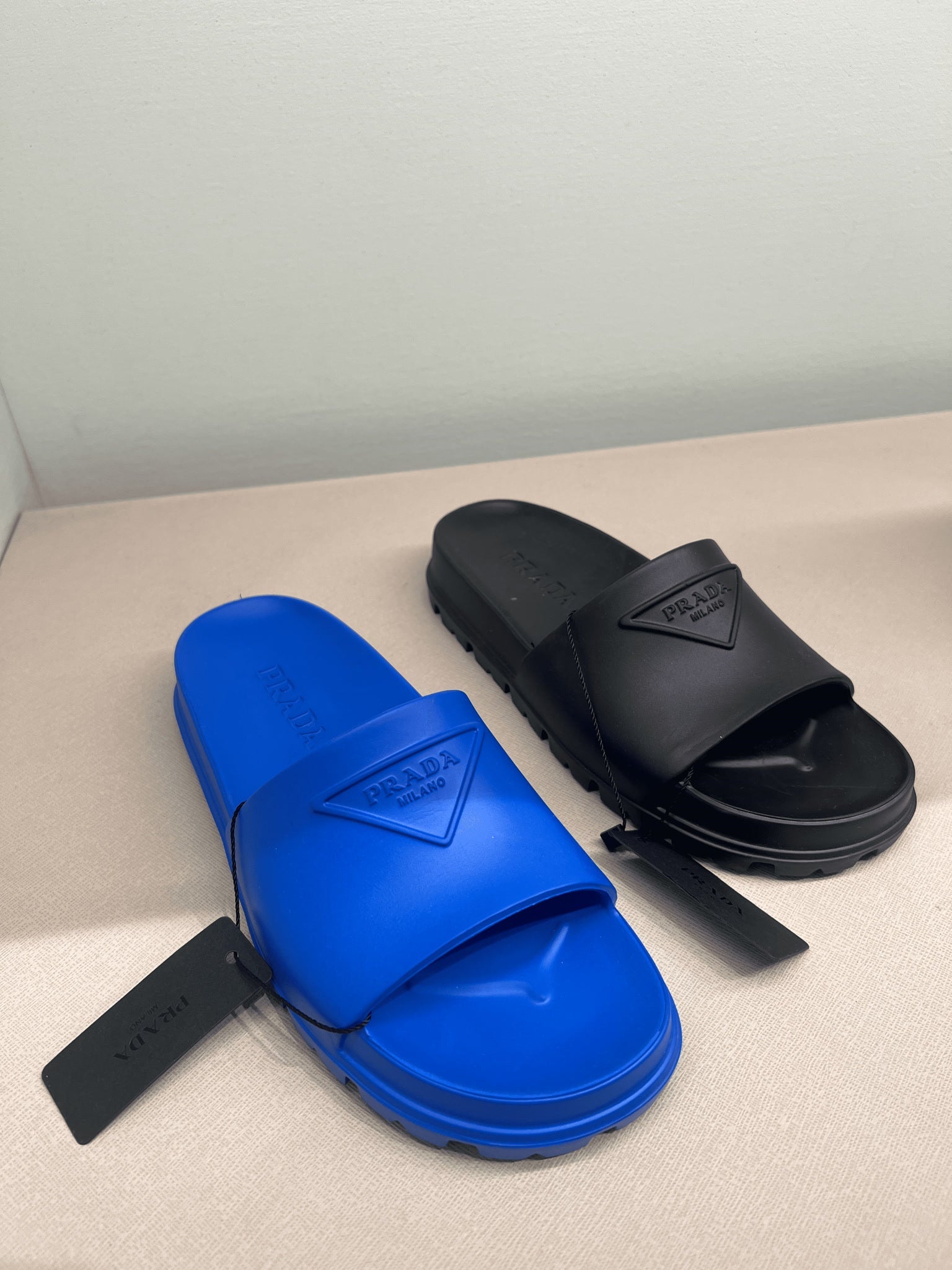 Prada Damskie klapki niebieskie 3LKVPrada