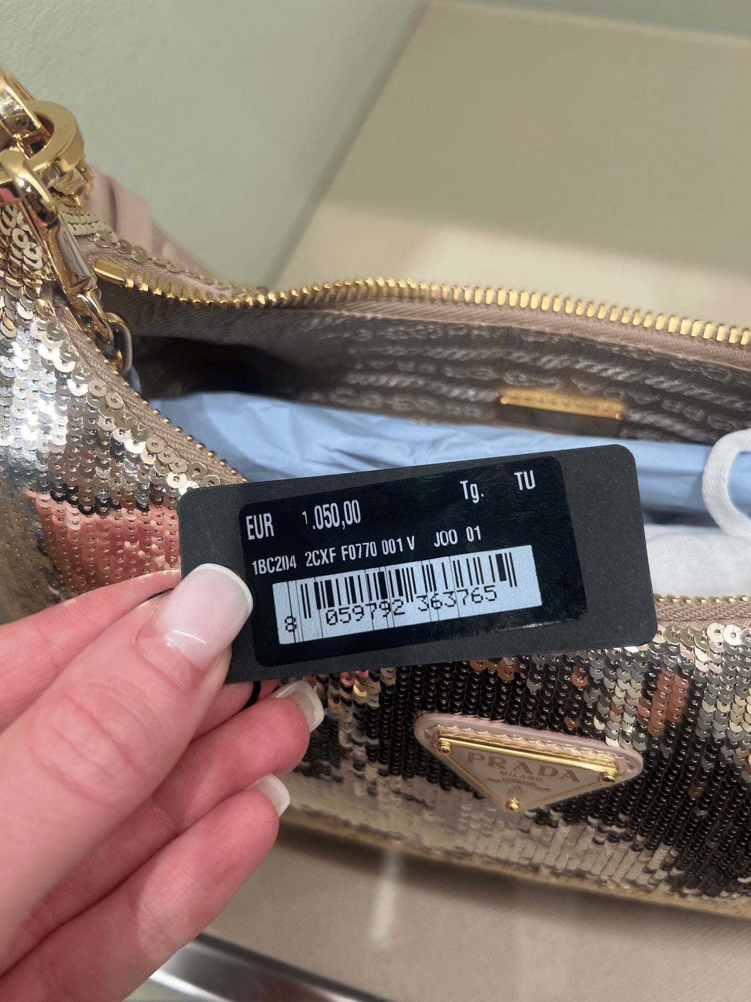 Prada torebka damska Sequins 1BC214Prada
