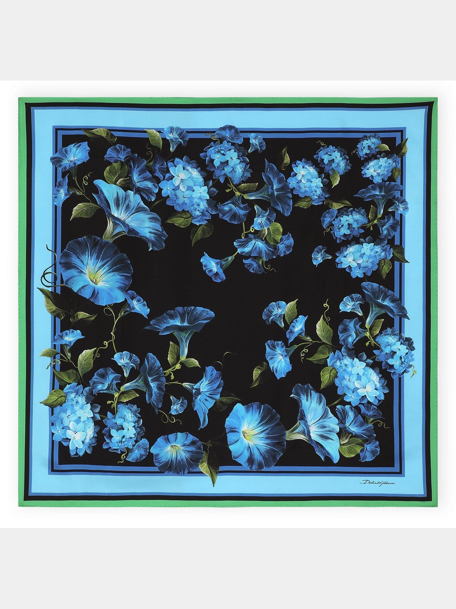 Prada Twill Scarf with Vintage Rose PrintDolce & Gabbana
