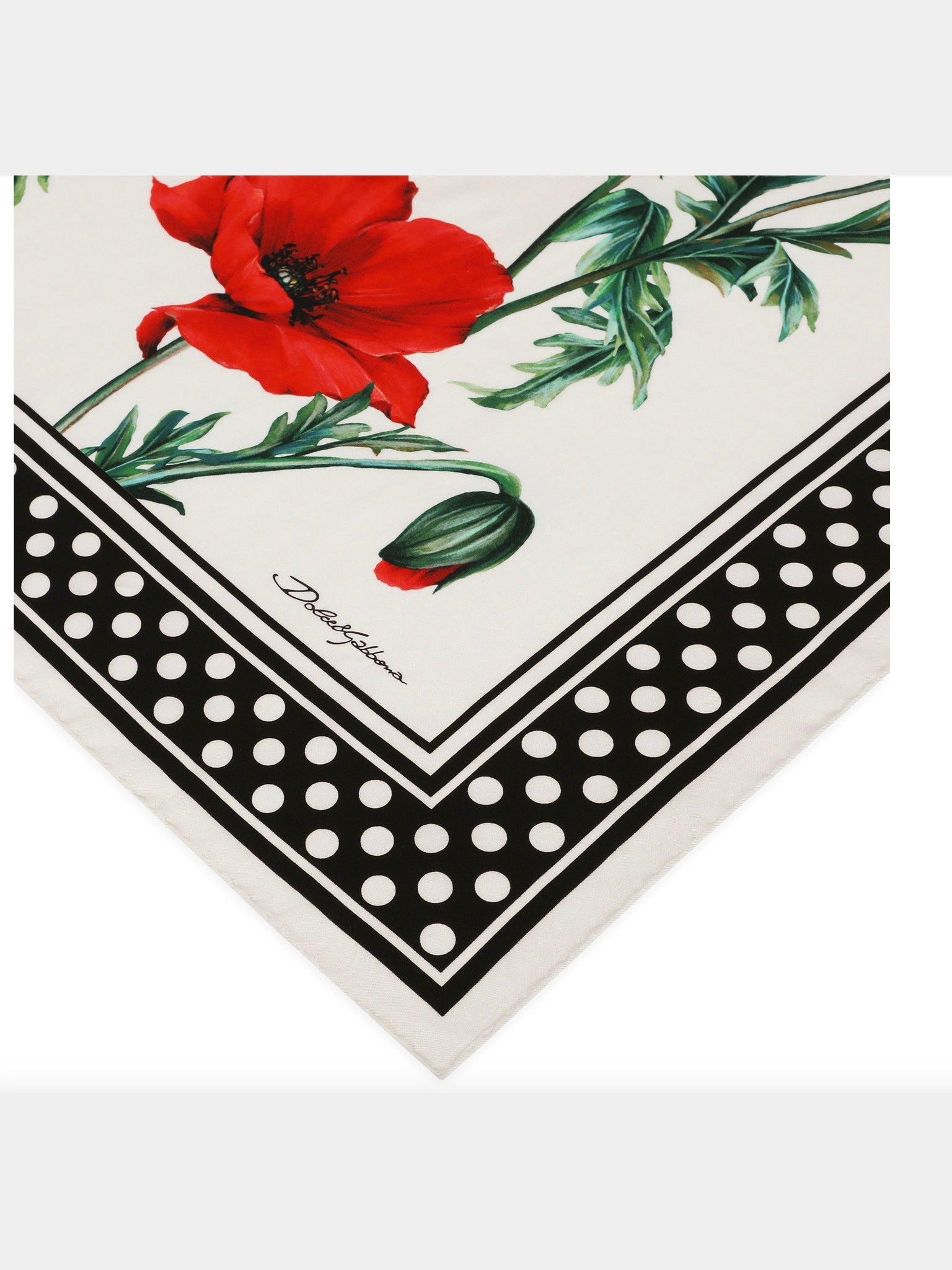 Prada Twill Scarf with Yellow Rose PrintDolce & Gabbana
