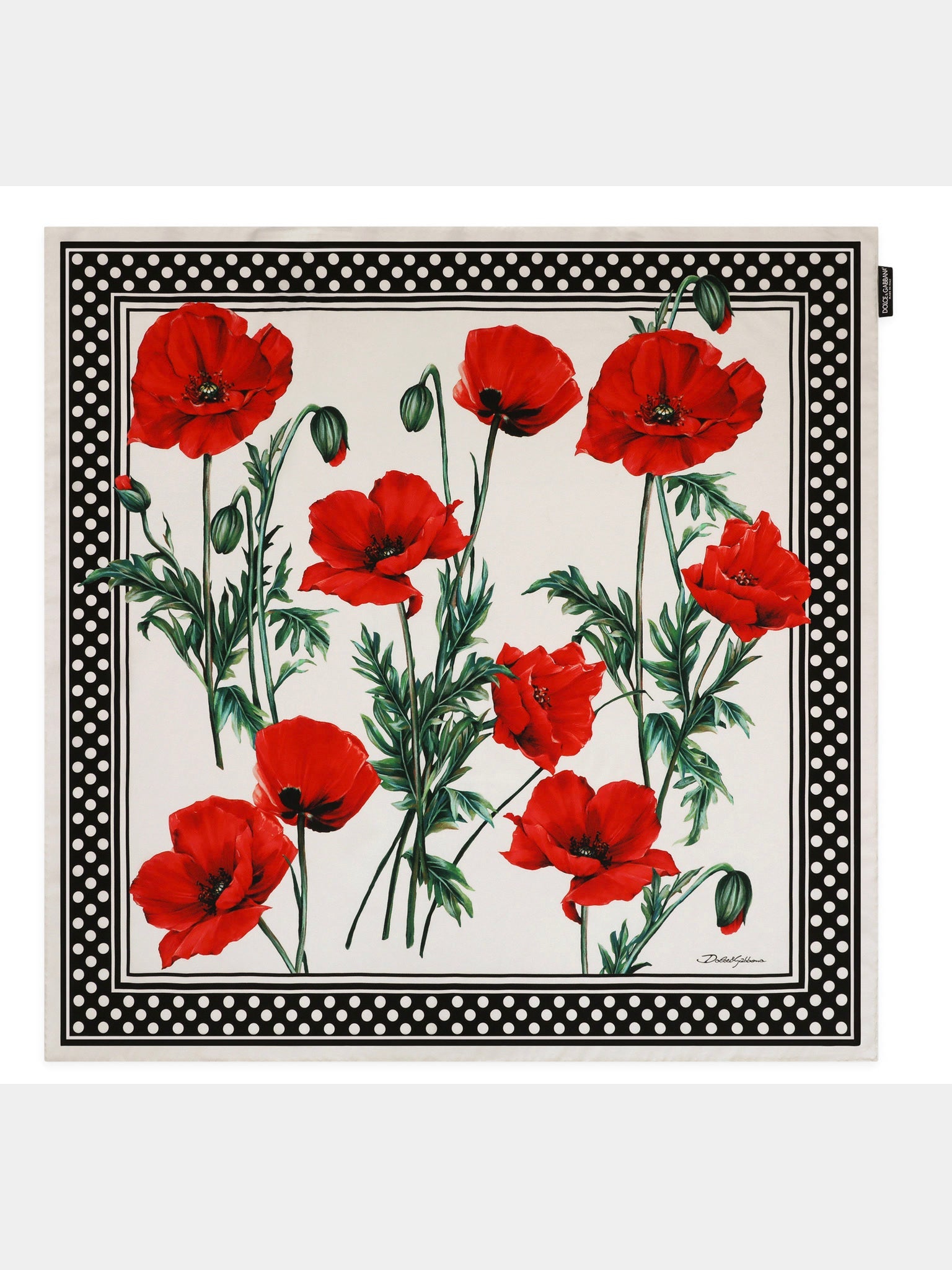 Prada Twill Scarf with Yellow Rose PrintDolce & Gabbana