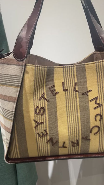 Stella McCartney Damska torebka na ramię Eco Stripe Cotton
