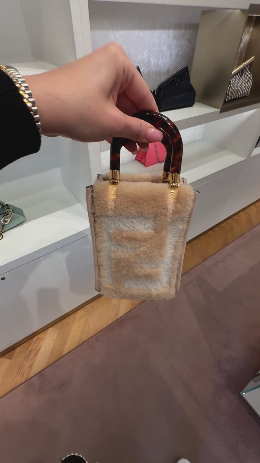 White Lamb Fur Calf Leather