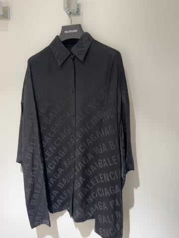 Vareuse Shirt Large Logo Silk Jacquard Black