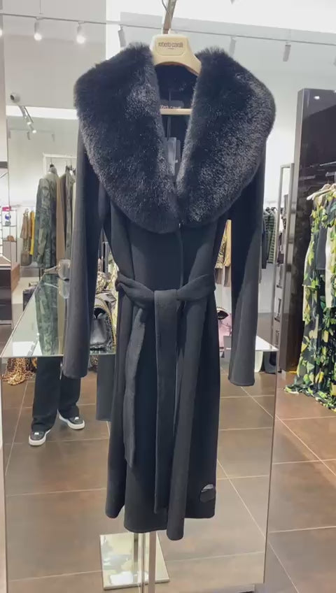 WOMAN FAKE FUR DOUBLE COAT
