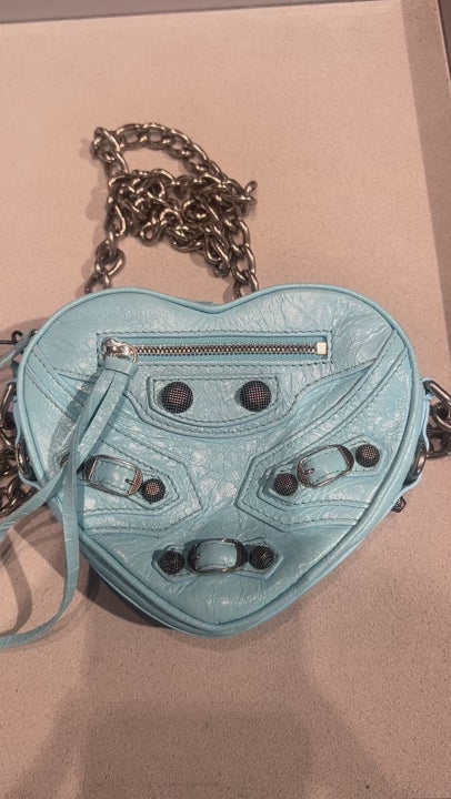 Balenciaga Damska torebka skórzana Sea Blue