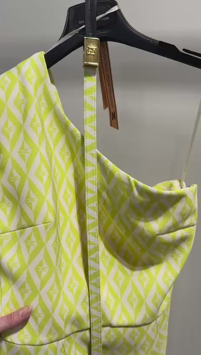 Elisabetta Franchi Lime Fluo/Burro Dress