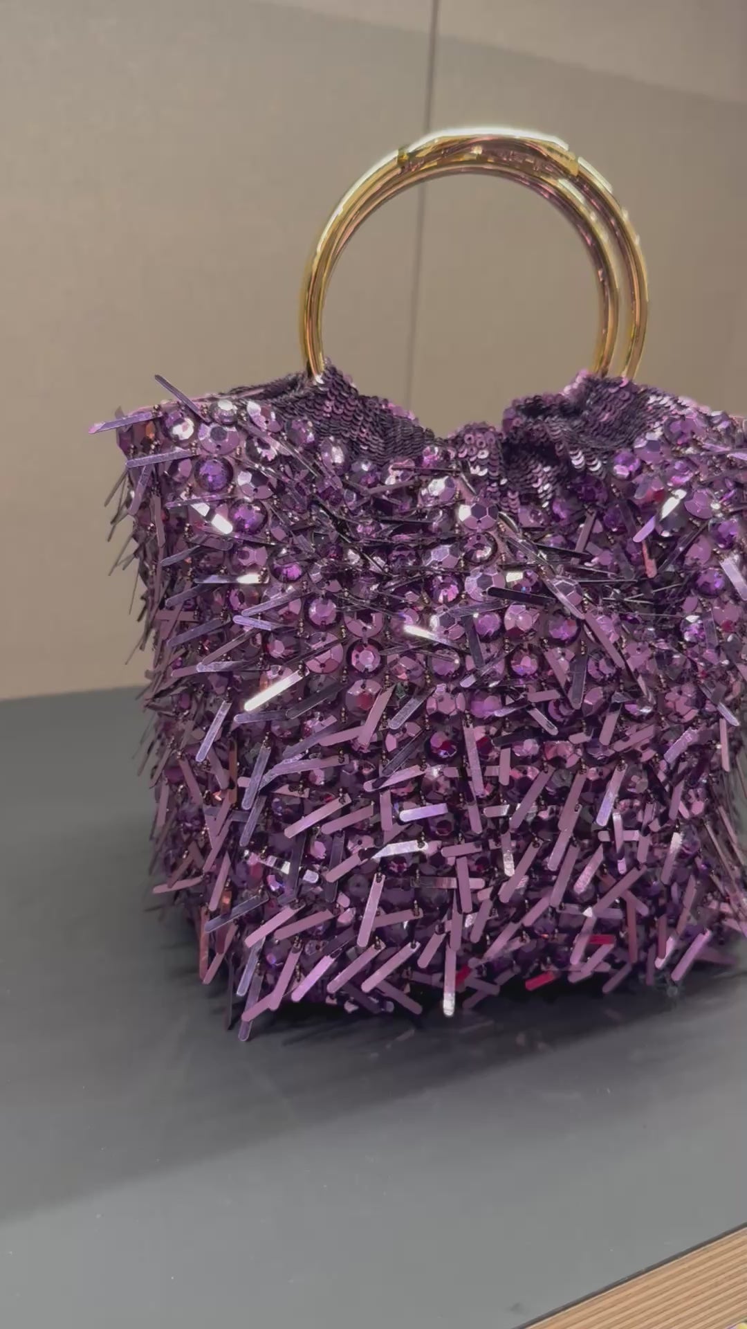 SMALL CARRY SECRETS EMBROIDERED BUCKET BAG