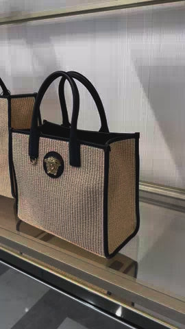 Small Tote Fabric+Calf Leath