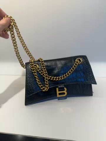 CRUSH CHAIN BAG S 1000 U EXTRA SUPPLE EMBO CROC CALF AG BLACK
