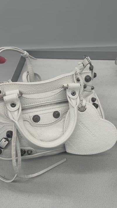 Balenciaga Damska torebka na ramię skórzana biała