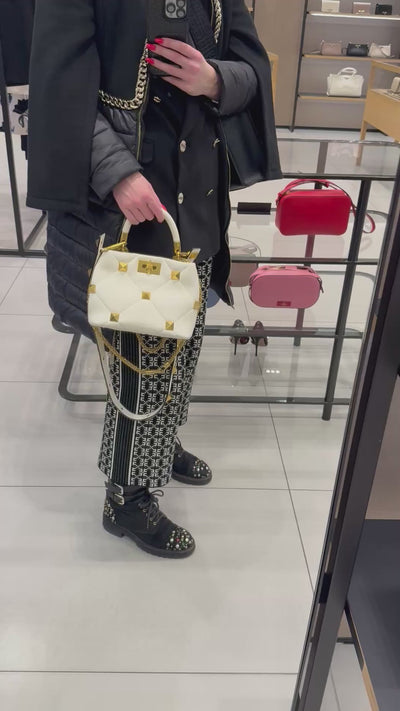 SMALL ROMAN STUD THE HANDLE BAG IN NAPPA