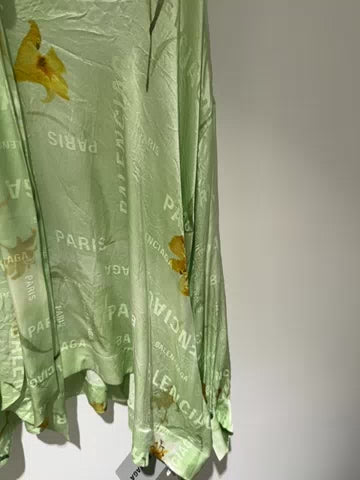 Fluid Vareuse Lillies Pattern Silk Jacquard