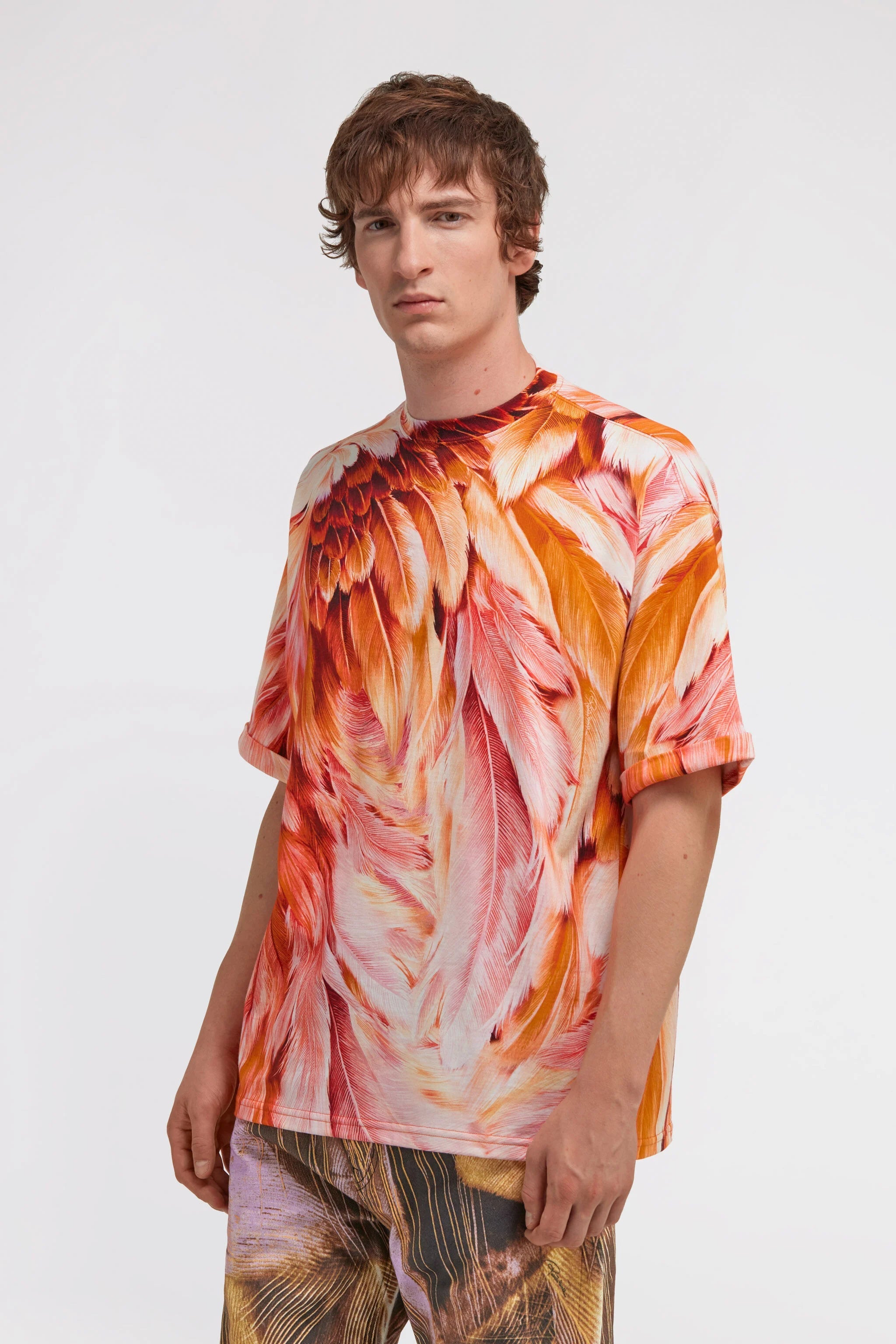 Roberto Cavalli Cool Fit Tee Plumage Print UNISEXRoberto Cavalli
