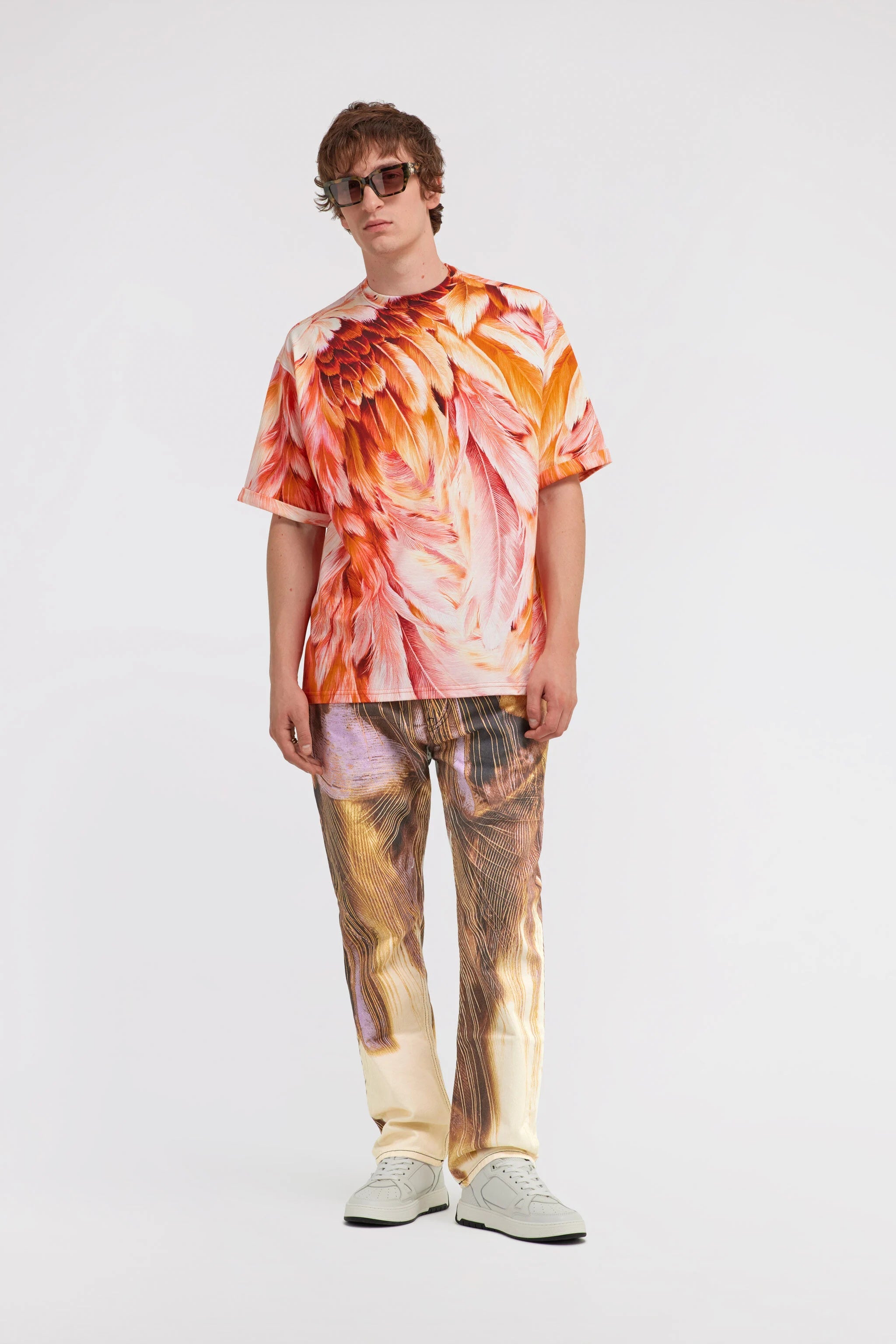 Roberto Cavalli Cool Fit Tee Plumage Print UNISEXRoberto Cavalli