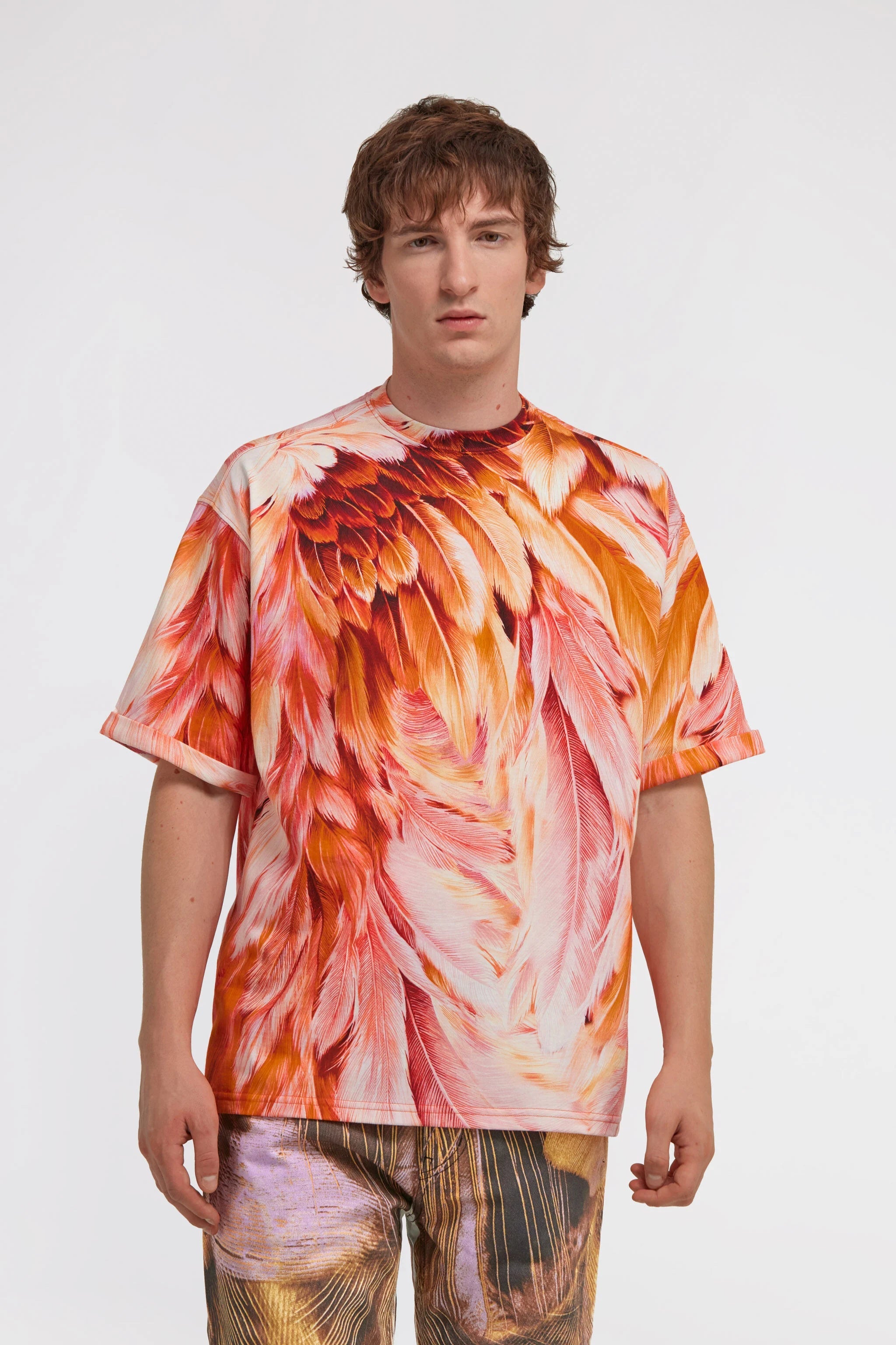 Roberto Cavalli Cool Fit Tee Plumage Print UNISEXRoberto Cavalli