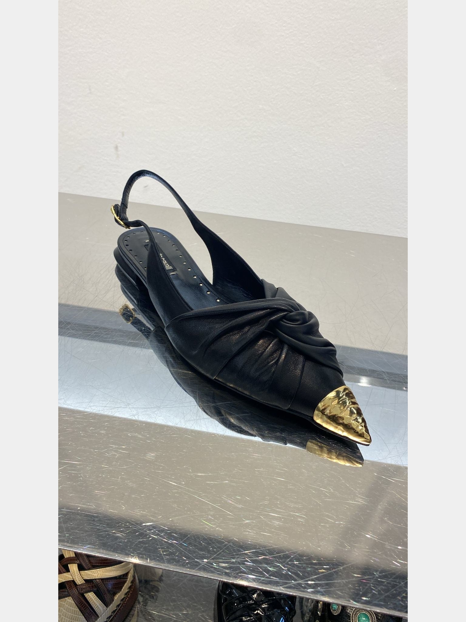 Roberto Cavalli Le Pettegole slingback with decorationRoberto Cavalli
