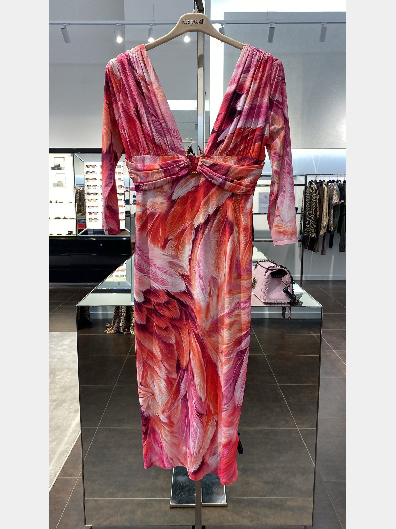 Roberto Cavalli plumage - print midi dressRoberto Cavalli