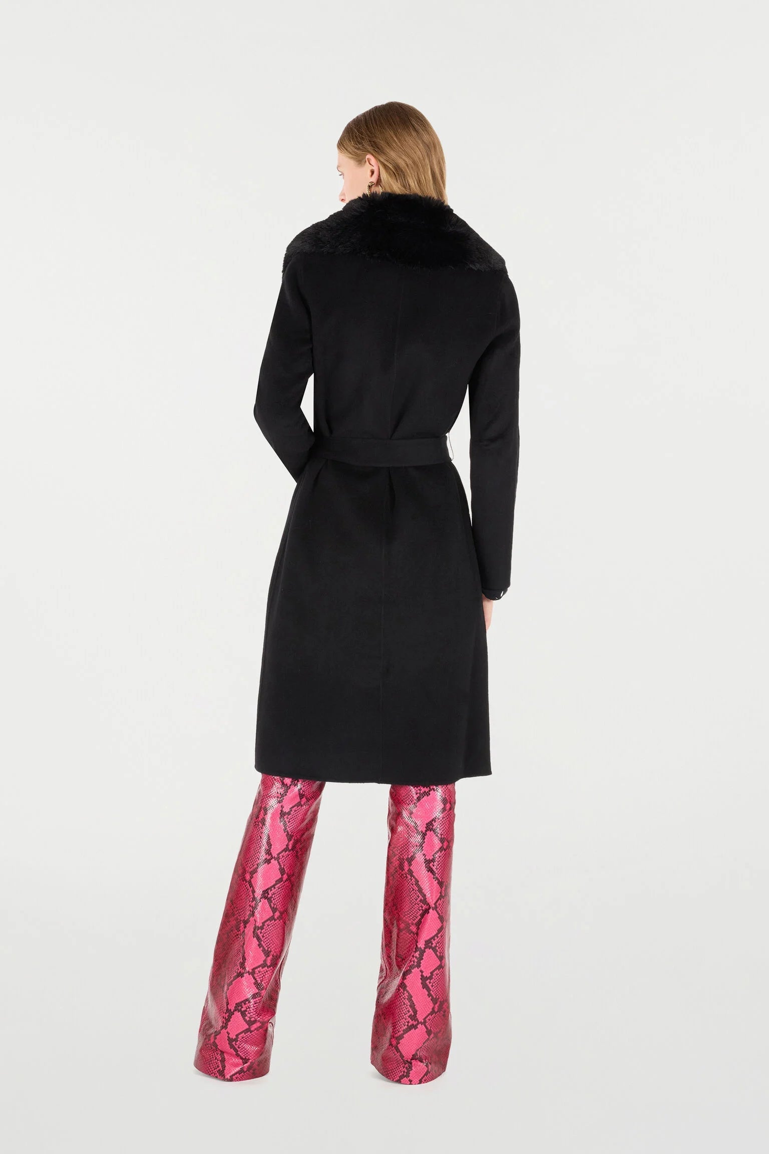 Roberto Cavalli Woman Coat With Faux Fur CollarRoberto Cavalli