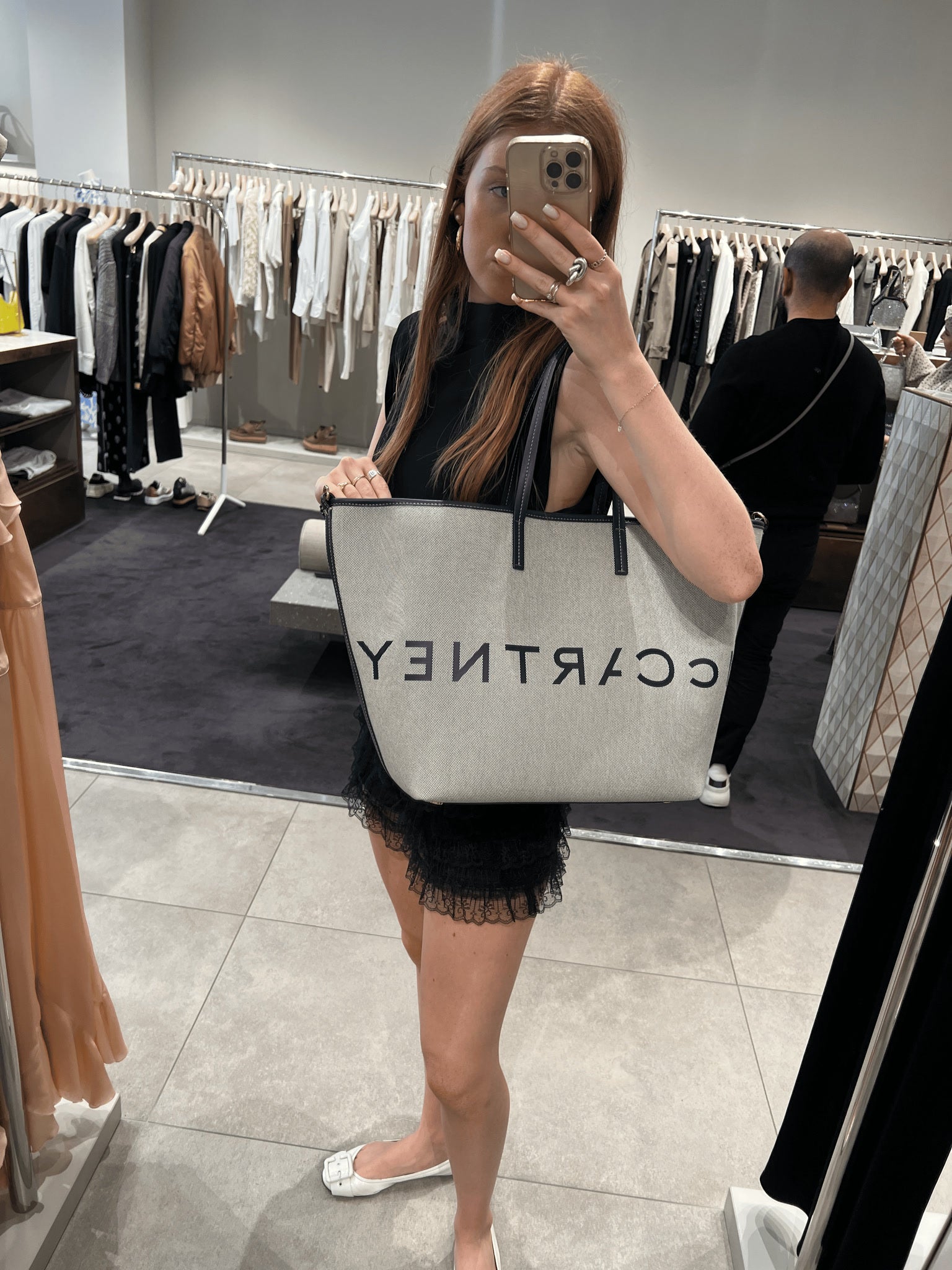 Stella McCartney Damska torba Eco Salt & Pepper CanvasStella Mccartney