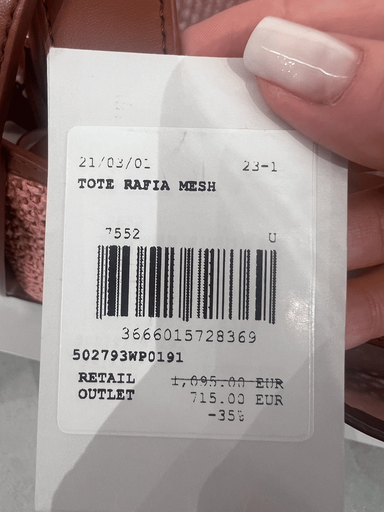 Stella McCartney Damska torba Tote Rafia MeshStella Mccartney