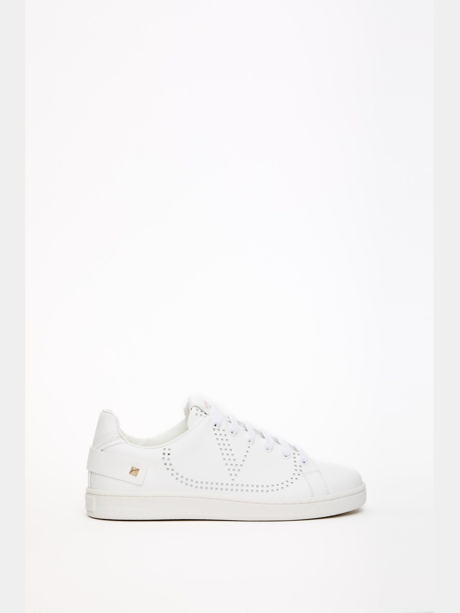Valentino Białe Sneakersy Damskie Backnet CalfskinValentino