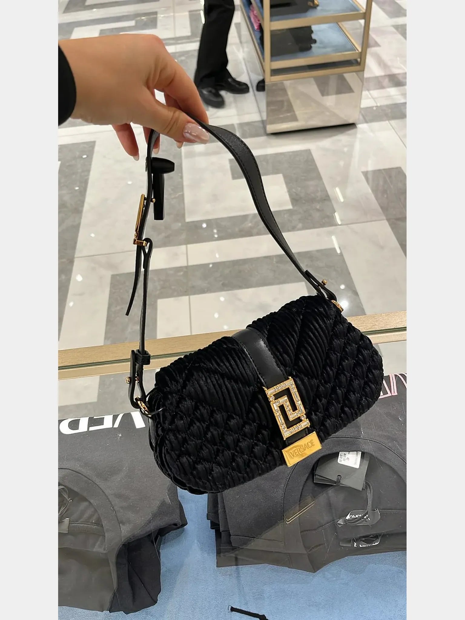 Versace Bags Velluto Nappa Plisse StrVersace